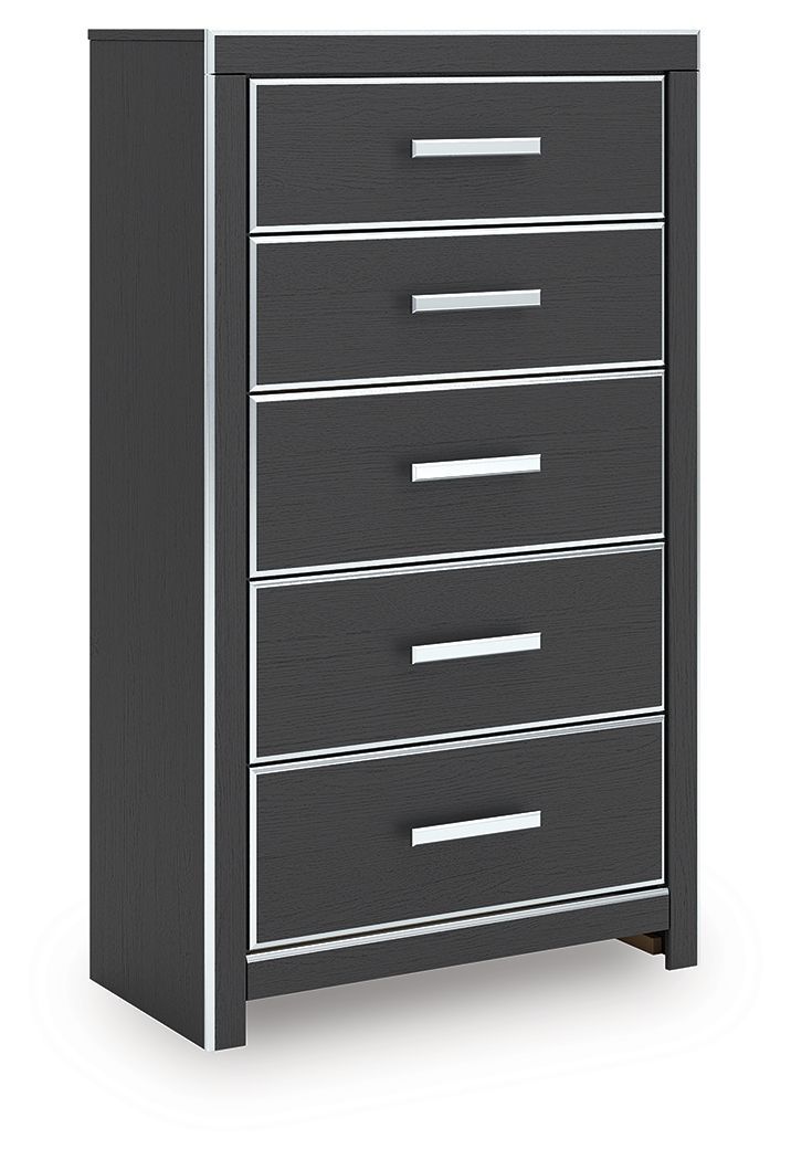 Zuraleus - Five Drawer Chest - Black - Black