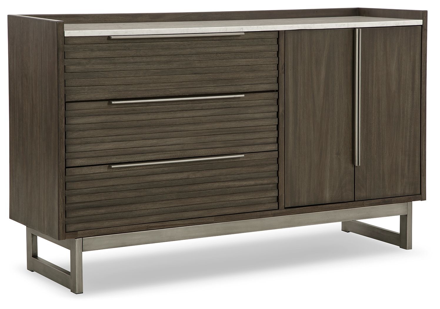 Arkenton - Dresser - Grayish Brown / White - Dark Brown / Dressers
