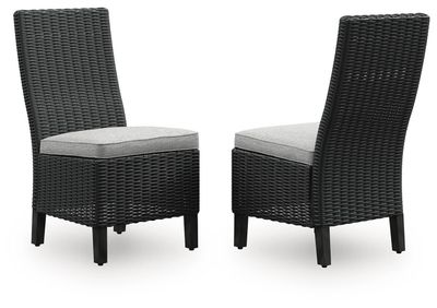 Beachcroft - Side Chair With Cushion (Set of 2) - Black / Light Gray