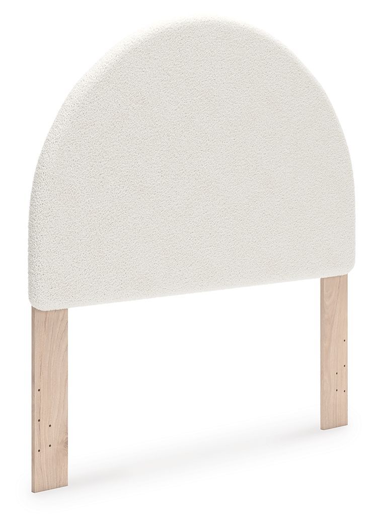 Arloster - Full Upholstered Panel Headboard - White / Tan - White / Full