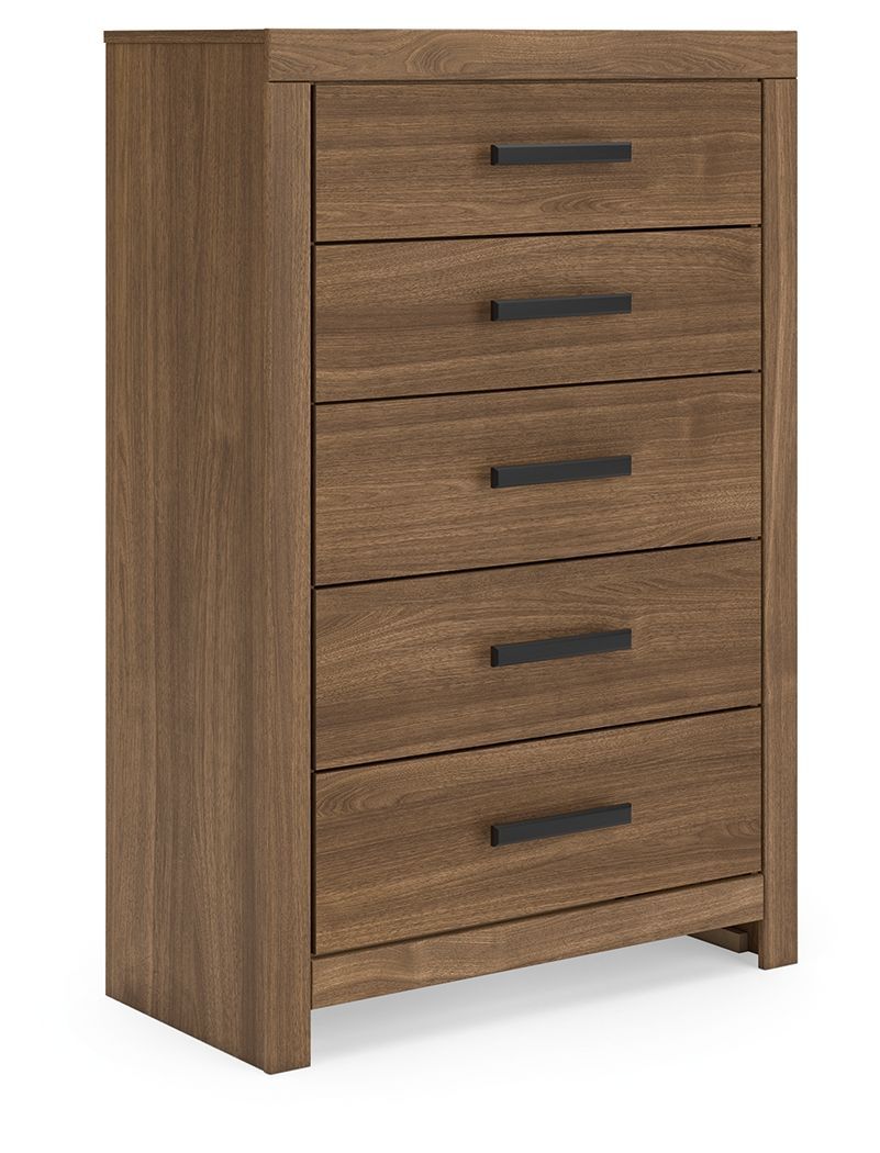 Broachmyn - Five Drawer Chest - Auburn - Light Brown