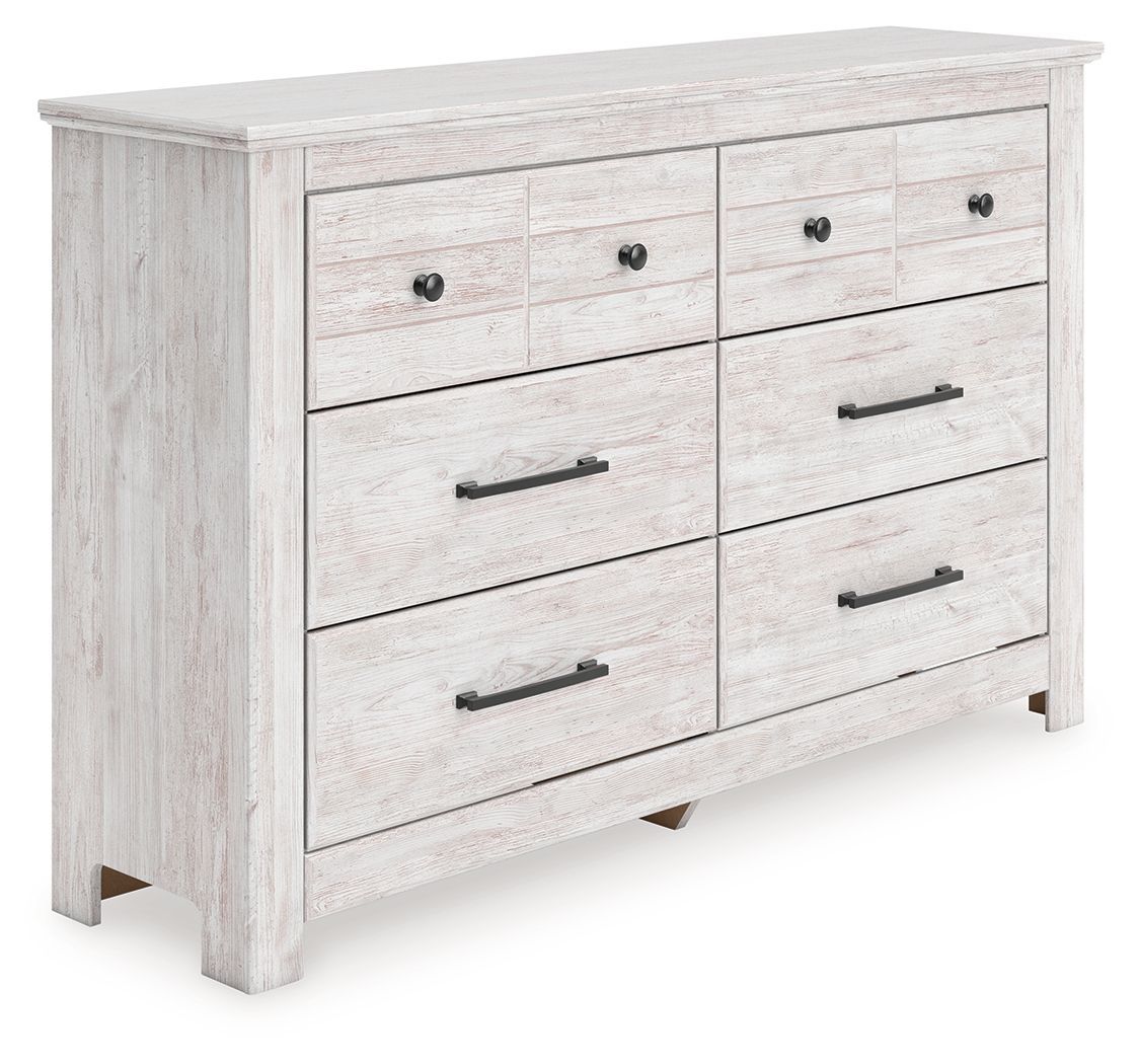 Makidern - Six Drawer Dresser - Whitewash - White / Dressers