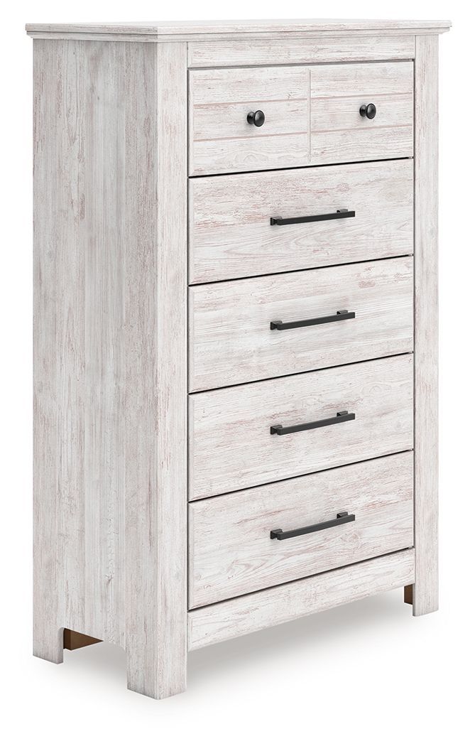 Makidern - Five Drawer Chest - Whitewash - White