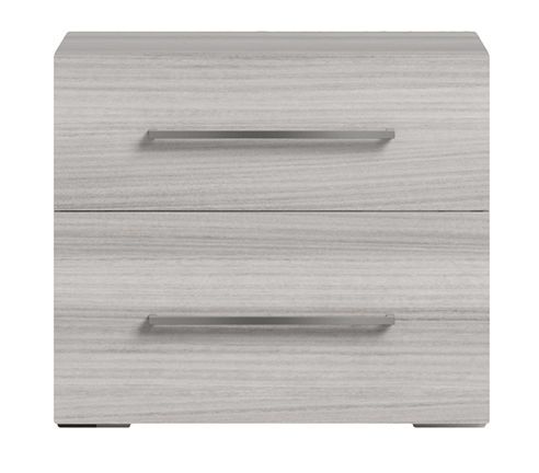 Mia - Nightstand With Handles - White / Gray / Silver