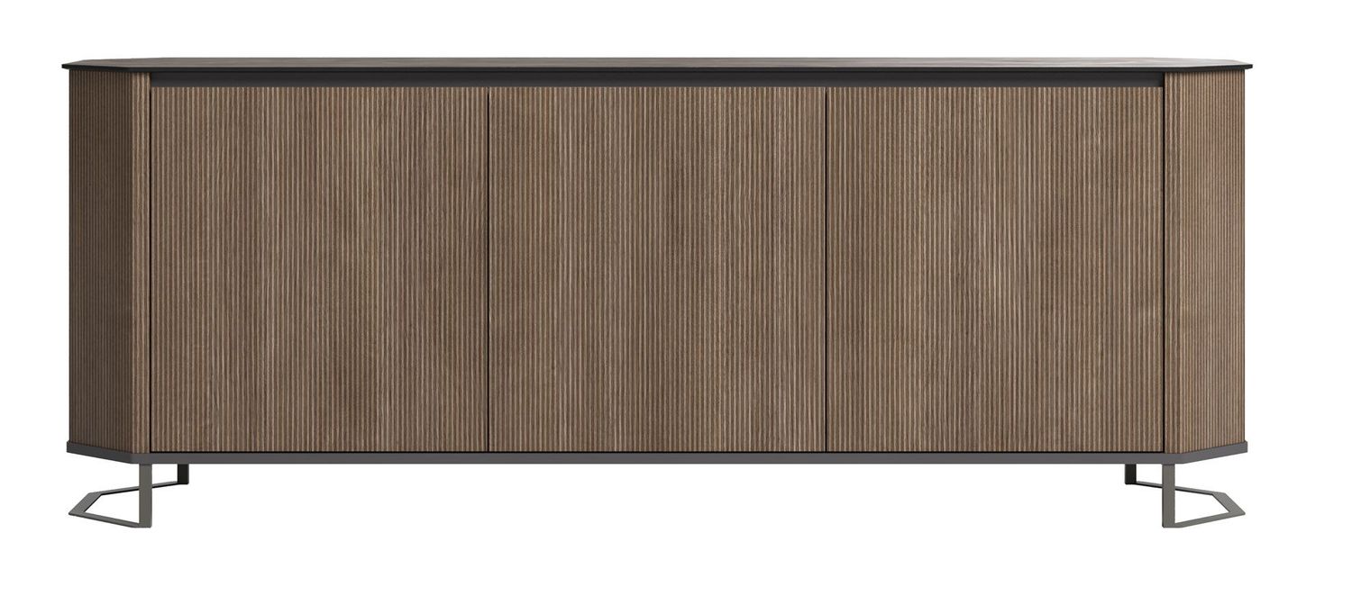 Hexagon - 3 Door Buffet - Dark Brown