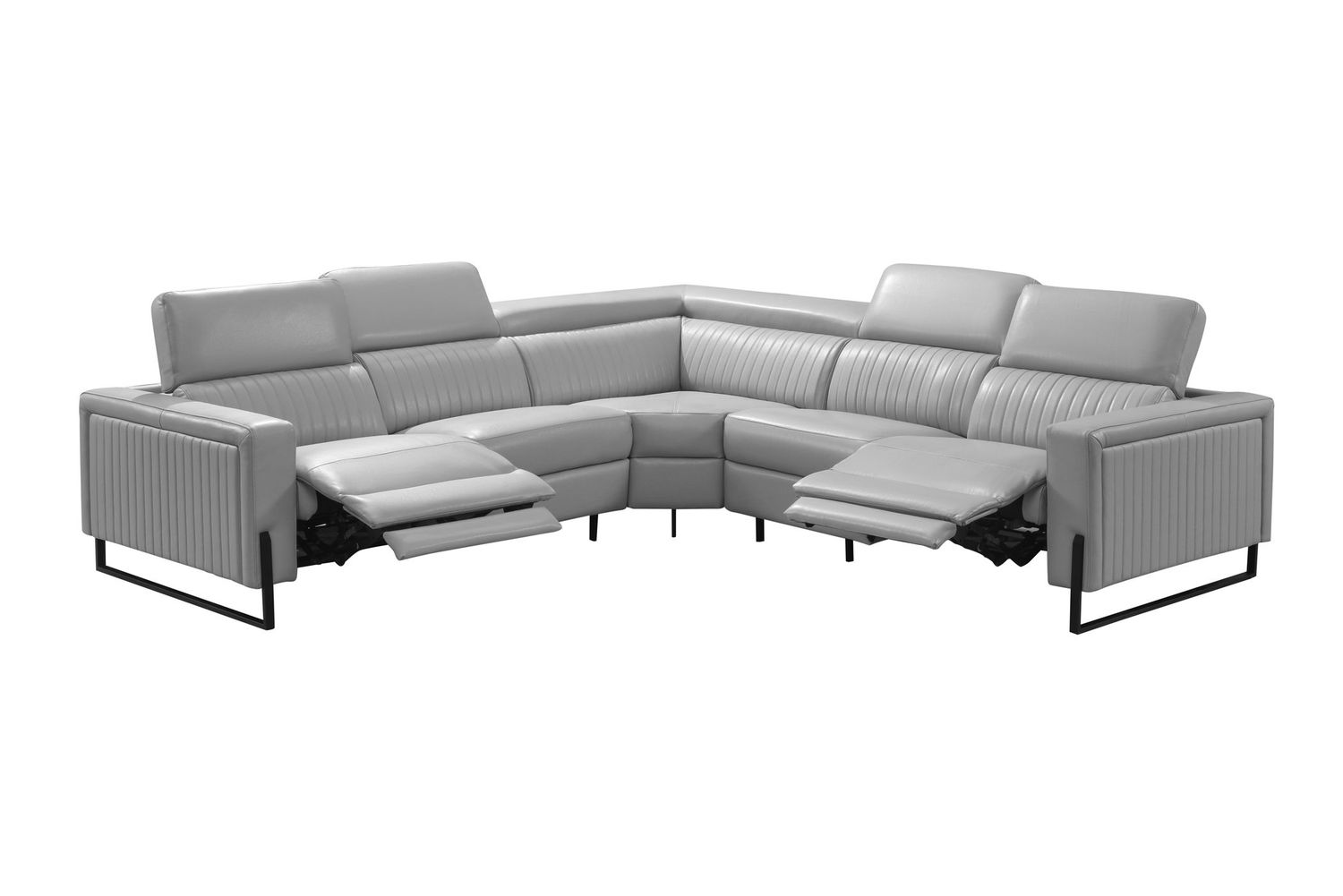 2787 - Sectional With Recliners - Gray