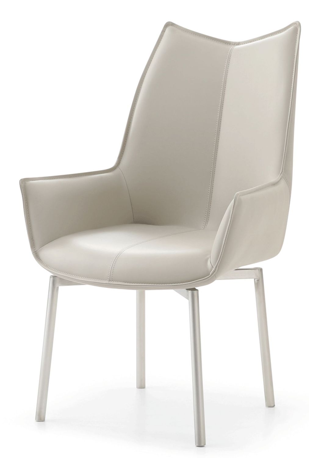 1218 - Swivel Dining Chair With Steel Legs - Gray - Gray