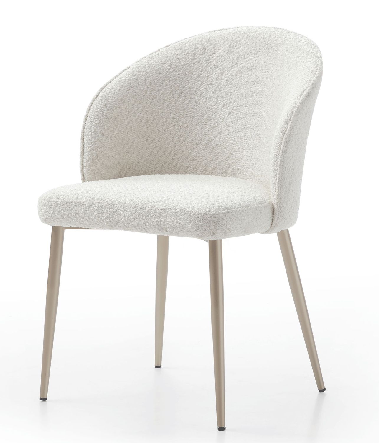 2107 - Chair With Golden Legs - White - Gold