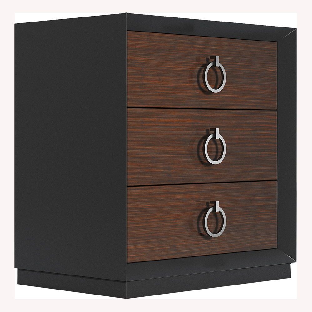 Emporio - Nightstand - Black / Dark Brown