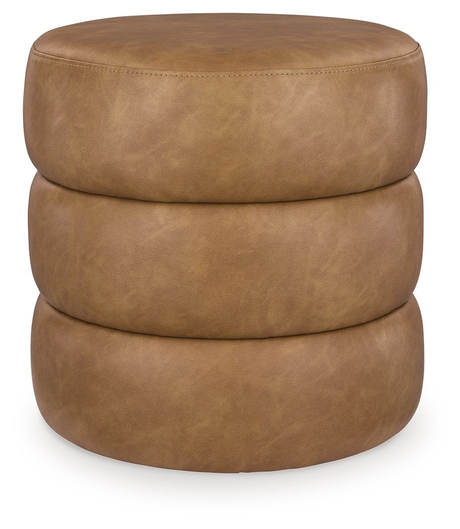 Ummi - Swivel Accent Ottoman - Caramel - Light Brown