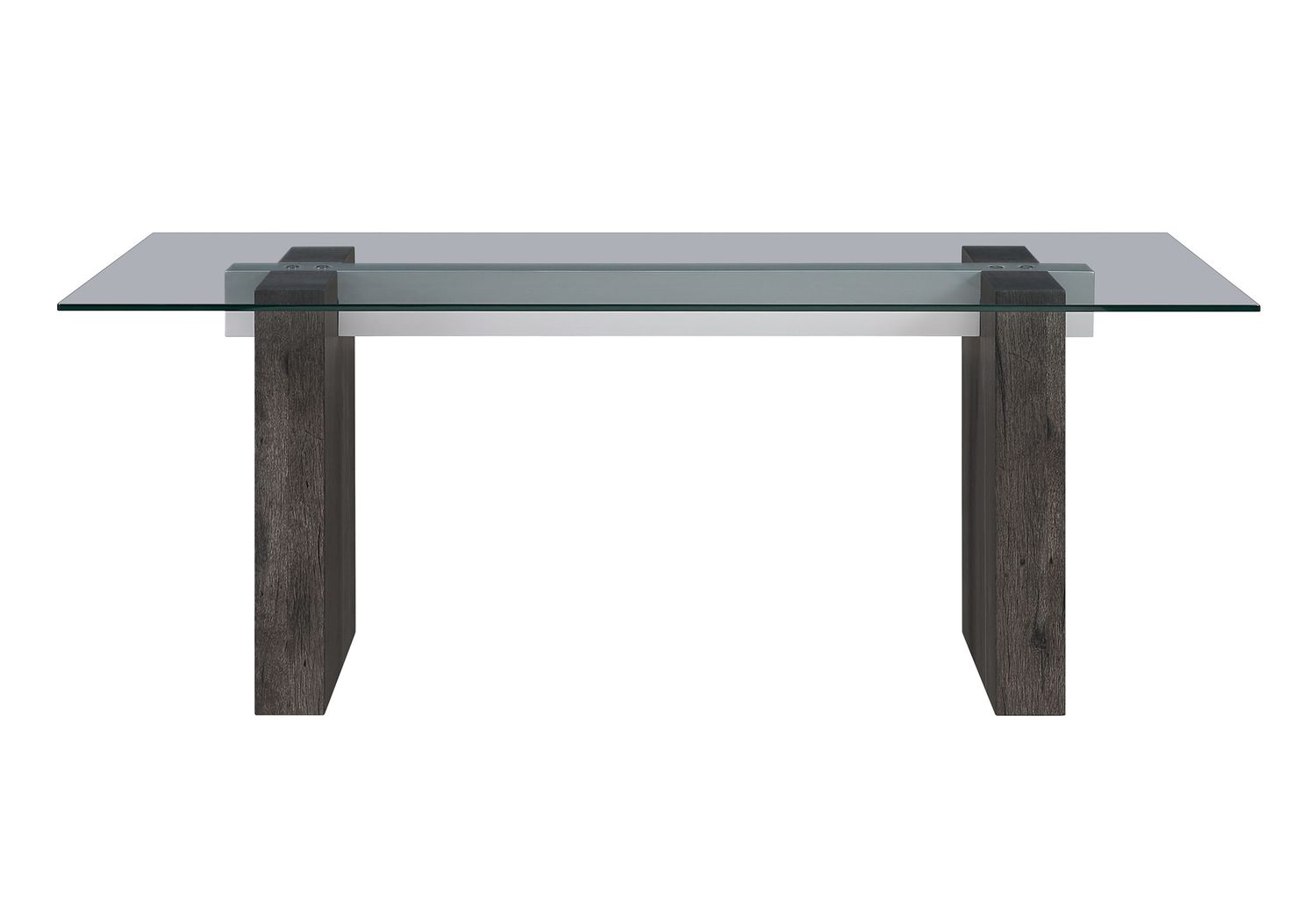 D4238 - Dining Table - Clear / Dark Brown