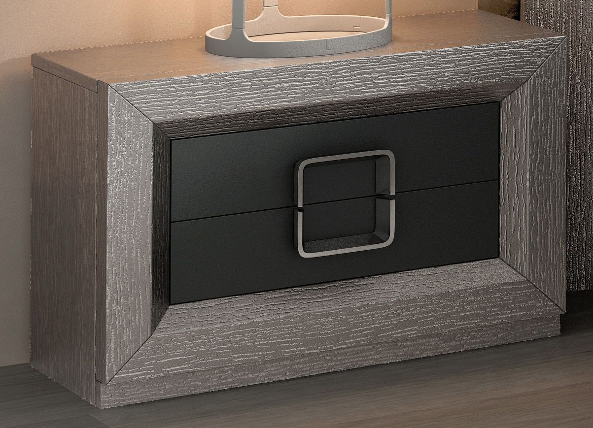 Enzo - Nightstand - Gray / Silver