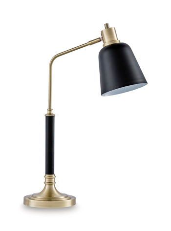 Clairwell - Metal Desk Lamp - Black / Gold Finish - Black / Table Lamps