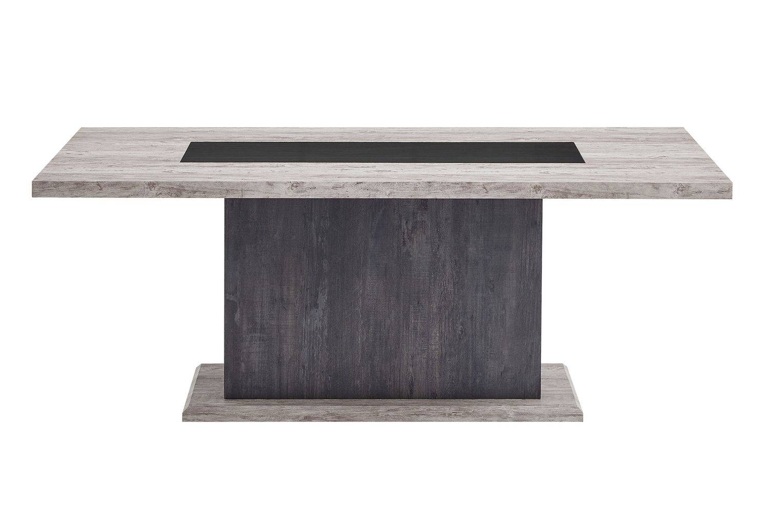 D8030 - Dining Table With 2 Storage Drawers And 1 Storage Door - Black / Brown