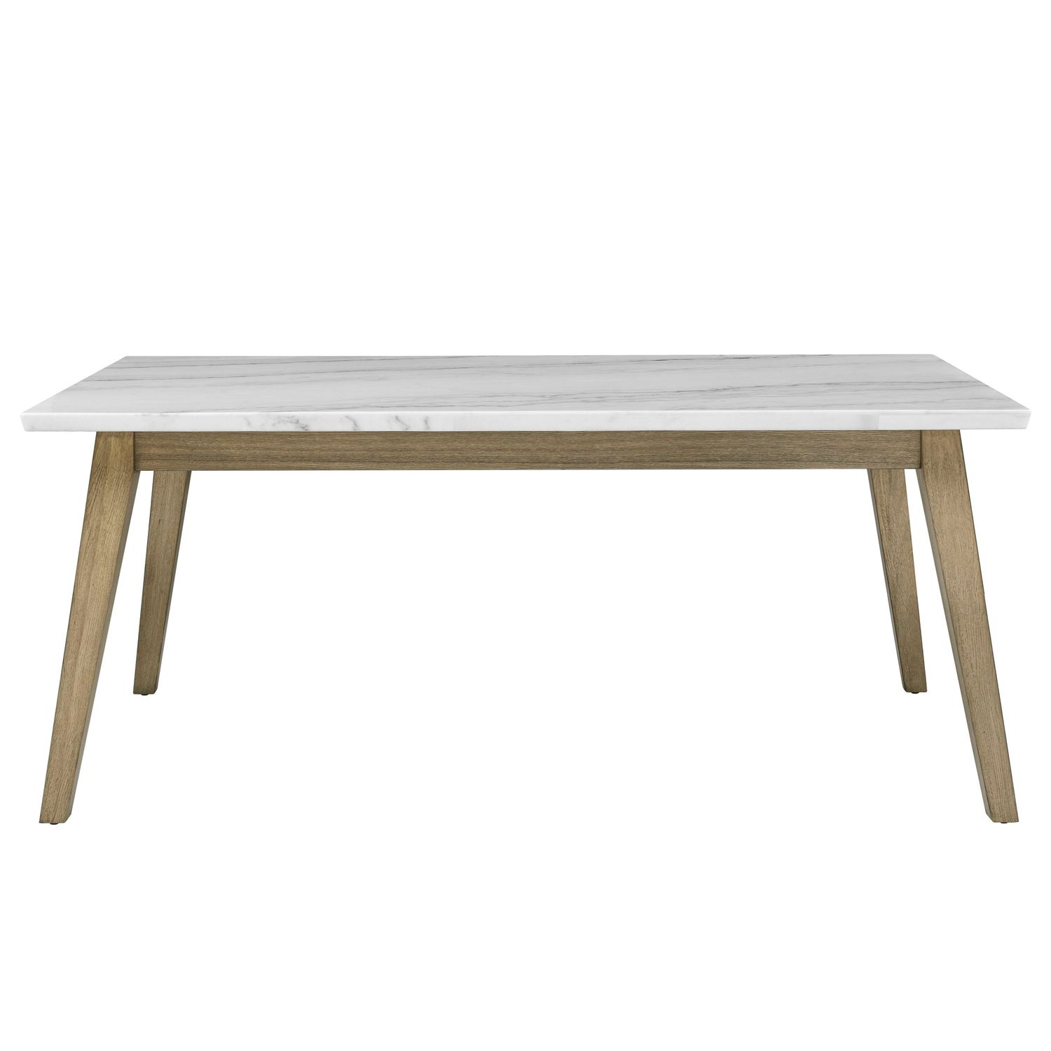 Vida - Marble Top Dining Table - White / Light Brown