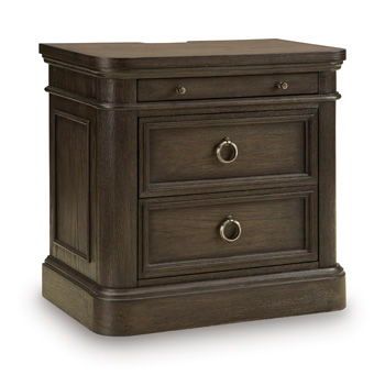 Wickenger - Two Drawer Night Stand - Dark Brown