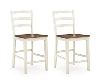 Brinfern - Barstool (Set of 2) - Brown / Antique White
