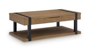 Jorannti - Rectangular Lift Top Cocktail Table - Medium Brown - Light Brown / Cocktail Tables