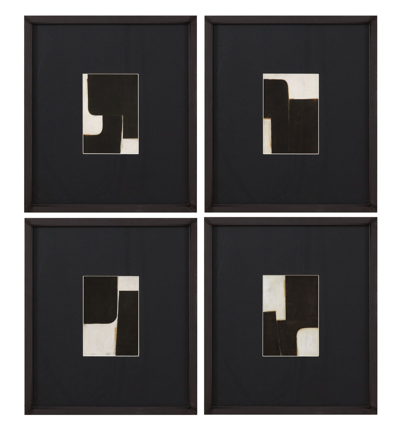 Desert Fragments Framed Print (Set of 4) - Black, White