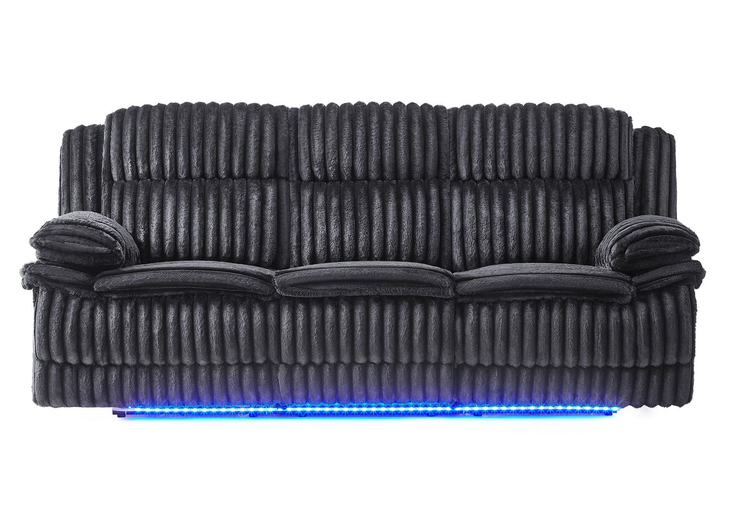 U8686 - Power Reclining Sofa With LED / Hidden Drawer And Drop Down Table - Black