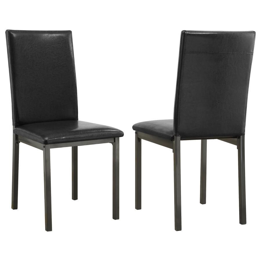 Garza Upholstered Dining Side Chair Dark Brown (Set of 2)