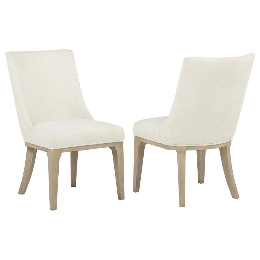 Lucaire Arched Upholstered Dining Side Chair Cream (Set of 2)