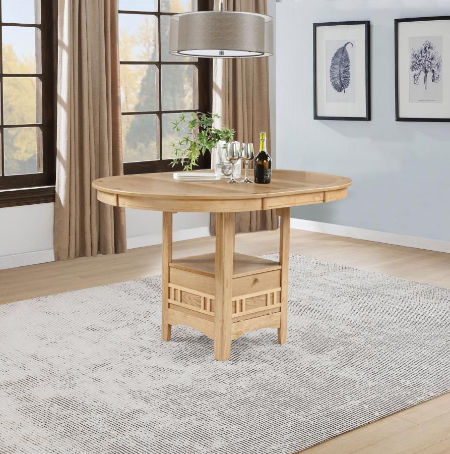 Lavon Oval 60-inch Counter Height Extension Dining Table Light Oak