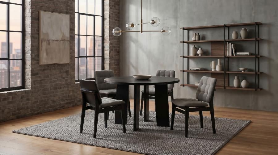 Strouse 5-piece Dining Set Grey and Black