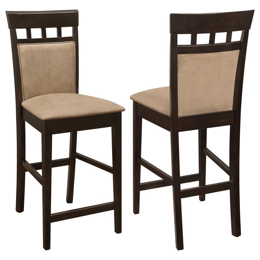 Gabriel Beige Upholstered-Back Counter Chair Cappuccino (Set of 2)