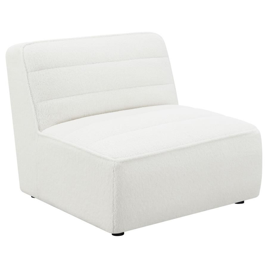 Sunny Upholstered Armless Chair Ivory Sherpa