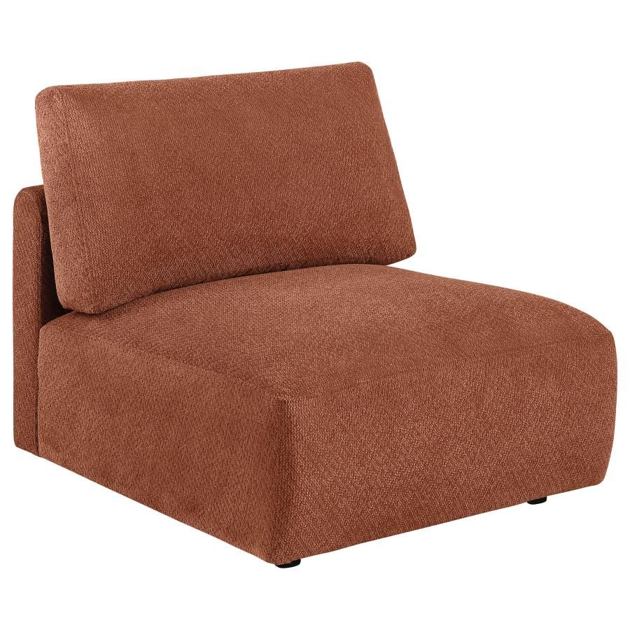 Elysia Fabric Upholstered Modular Armless Chair Coral