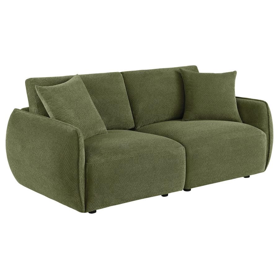 Elysia Fabric Upholstered Modular Lounge Loveseat Green