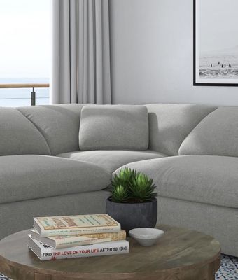 Raleigh Boucle Upholstered Corner Chair Grey