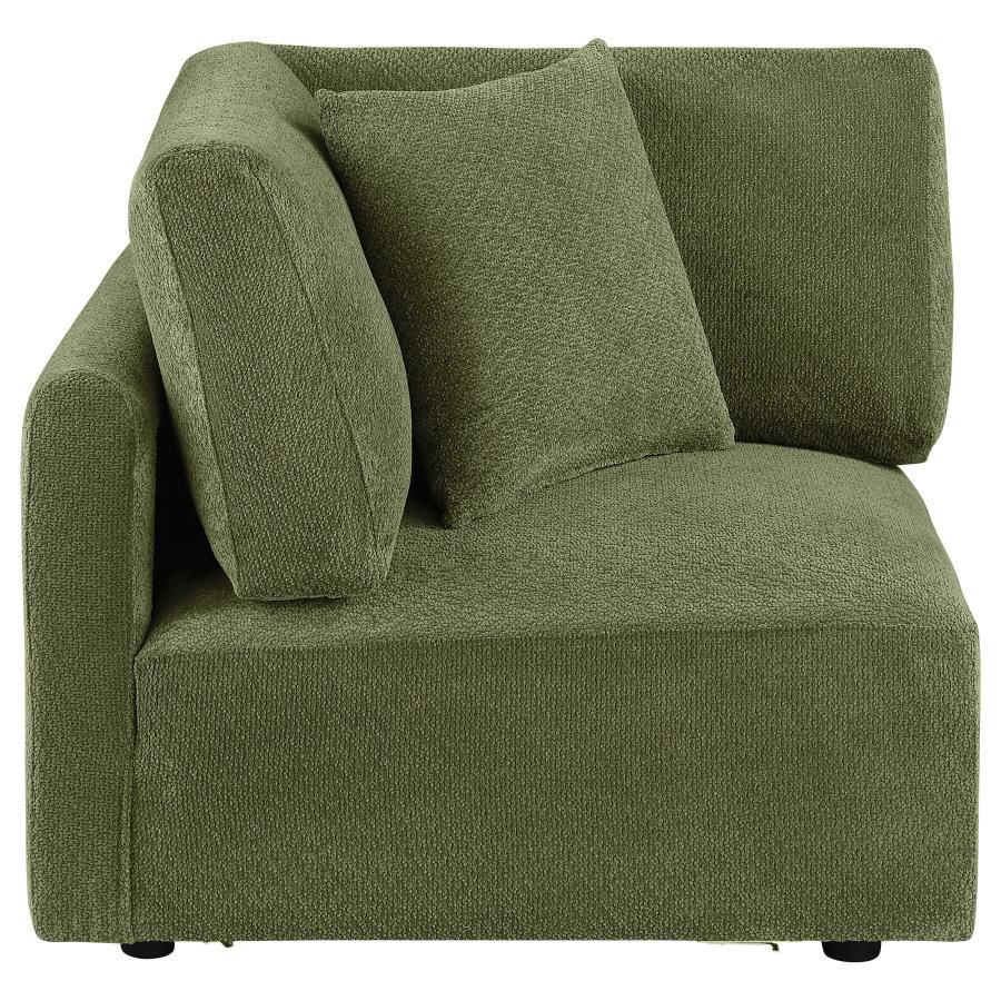 Elysia Fabric Upholstered Modular Corner Chair Green