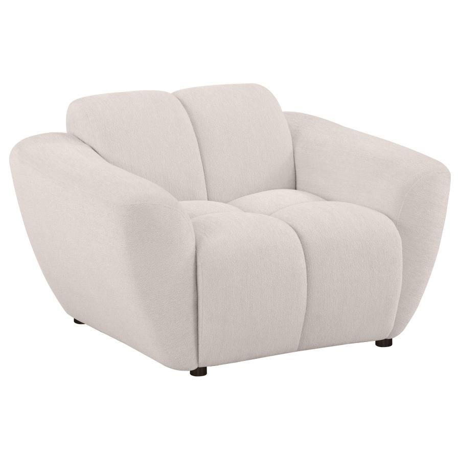 Destino Chenille Upholstered Splayed Arm Accent Chair Greige