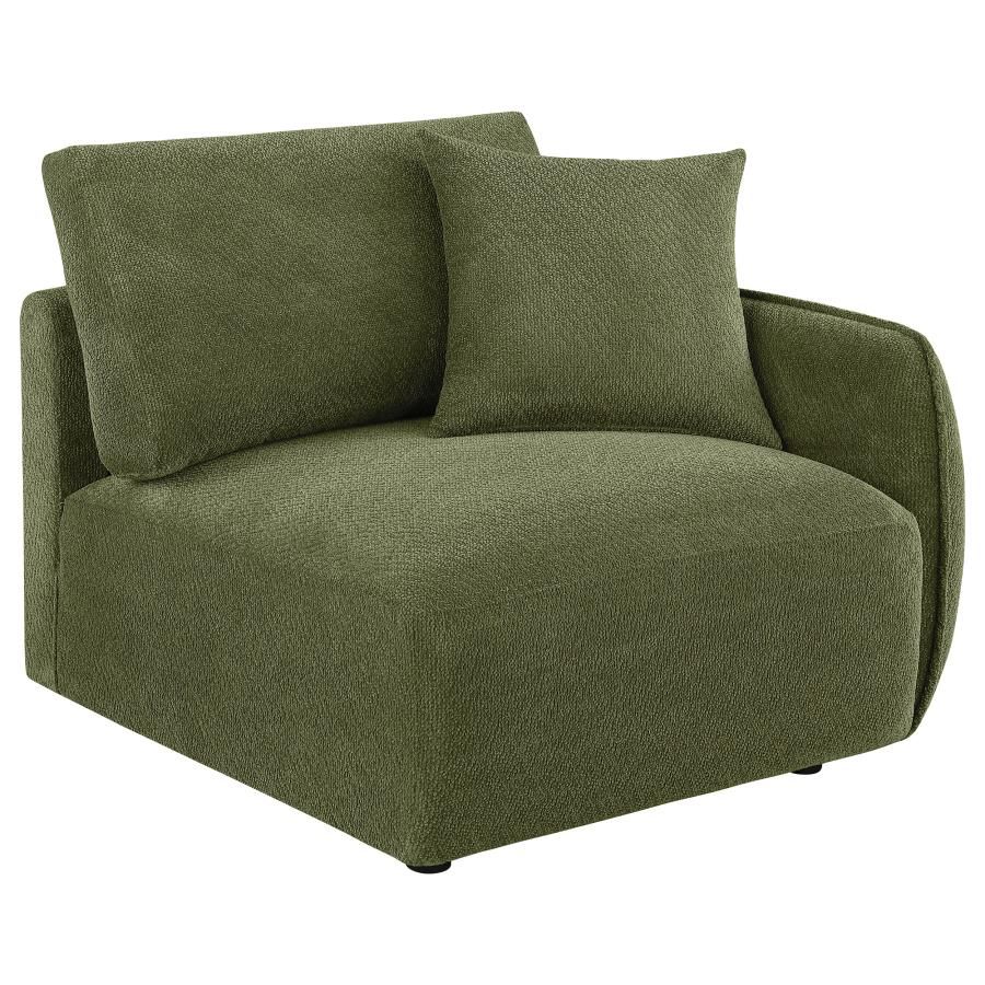 Elysia Fabric Upholstered Modular RAF Chair Green