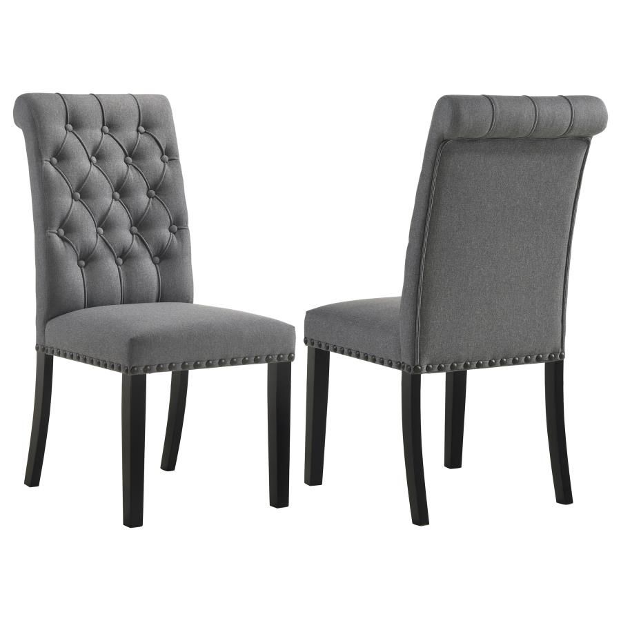 Alana Fabric Upholstered Dining Side Chair Grey (Set of 2)