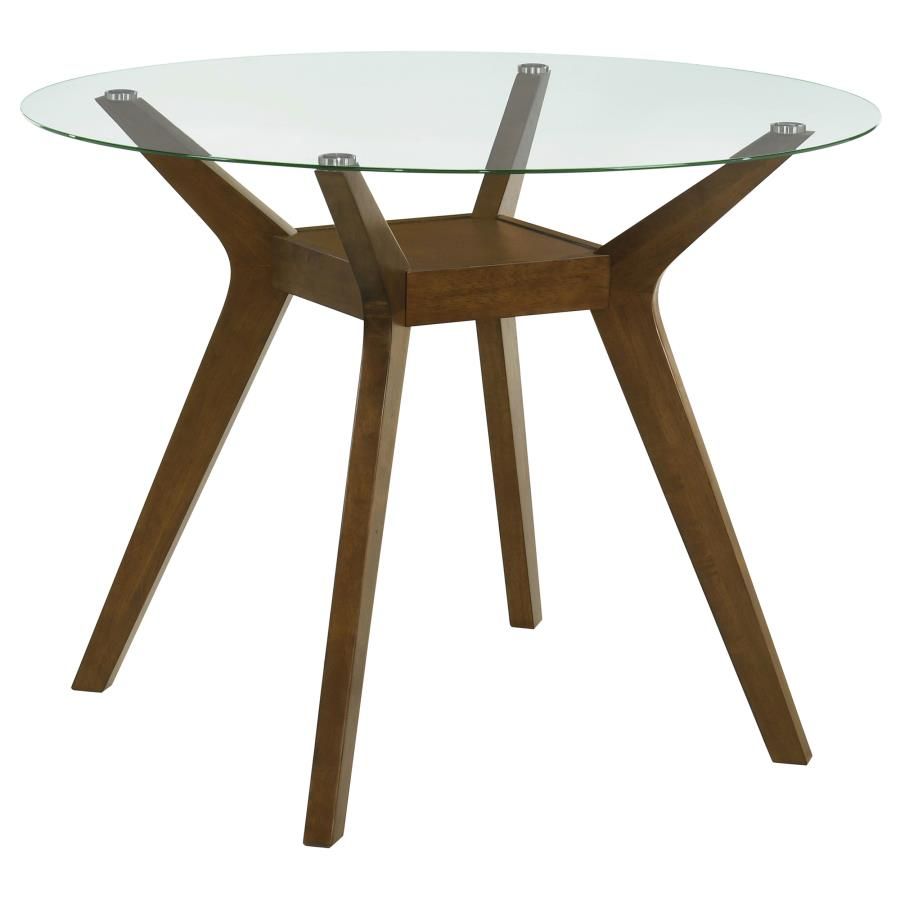 Paxton Round 48-inch Glass Top Counter Height Dining Table Brown