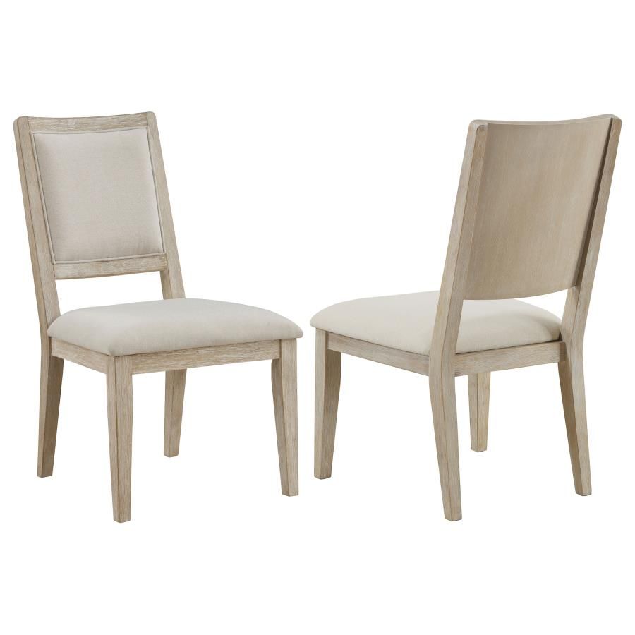 Trofello Upholstered-Back Dining Side Chair White Washed (Set of 2)