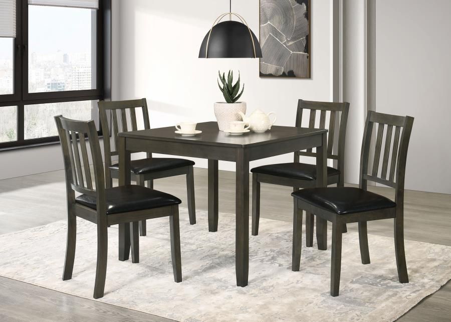 Parkwood 5-piece Square Dining Table Set Dark Ash Brown