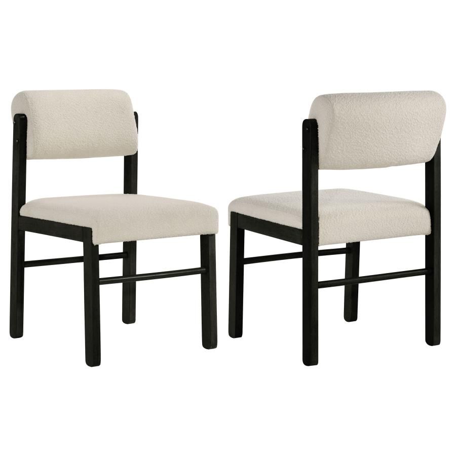 Kehoe Upholstered Dining Side Chair Cream and Black (Set of 2)