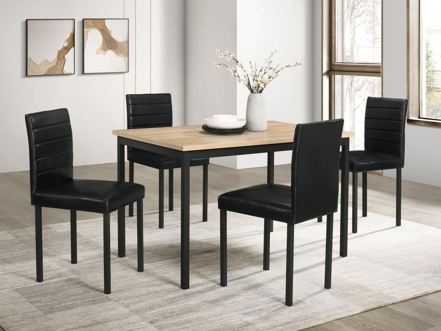 Garza 5-piece Rectangular Dining Table Greige Oak