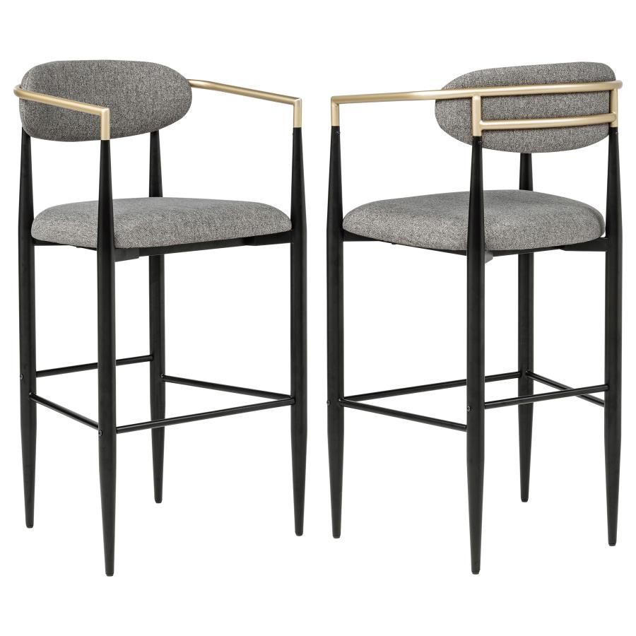 Tina Fabric Upholstered Bar Chair Grey (Set of 2)