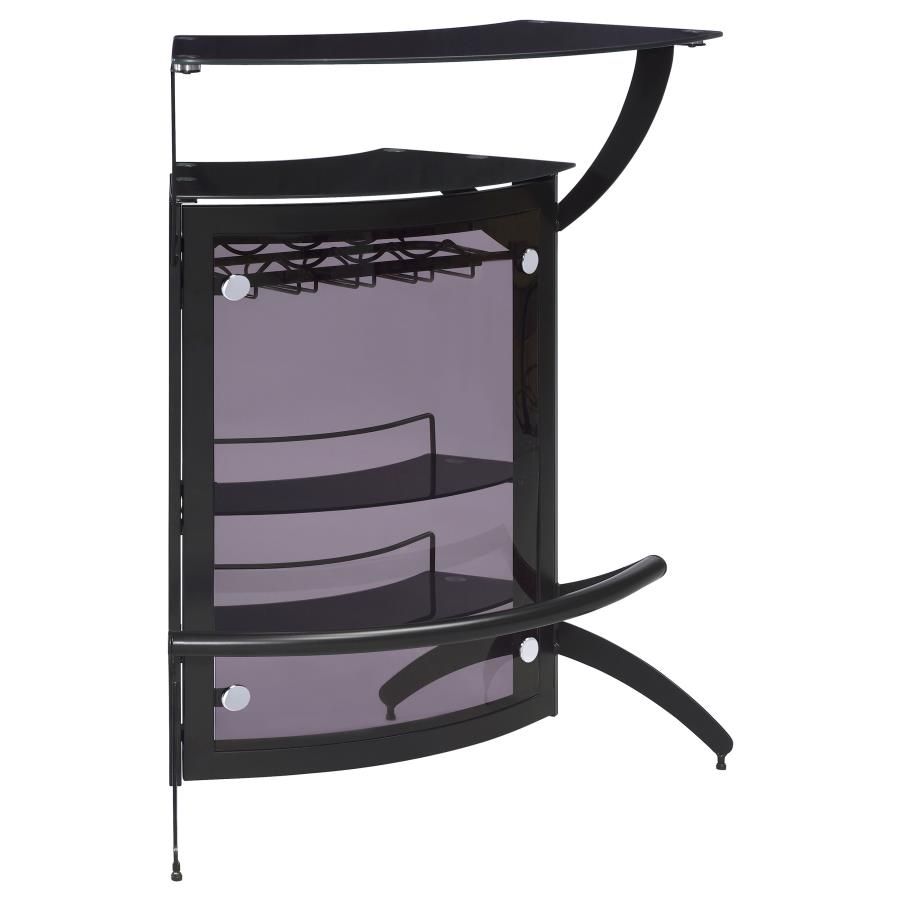 Dallas Curved Freestanding Home Bar Cabinet with Storage Black