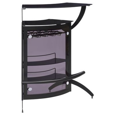 Dallas Curved Freestanding Home Bar Cabinet with Storage Black