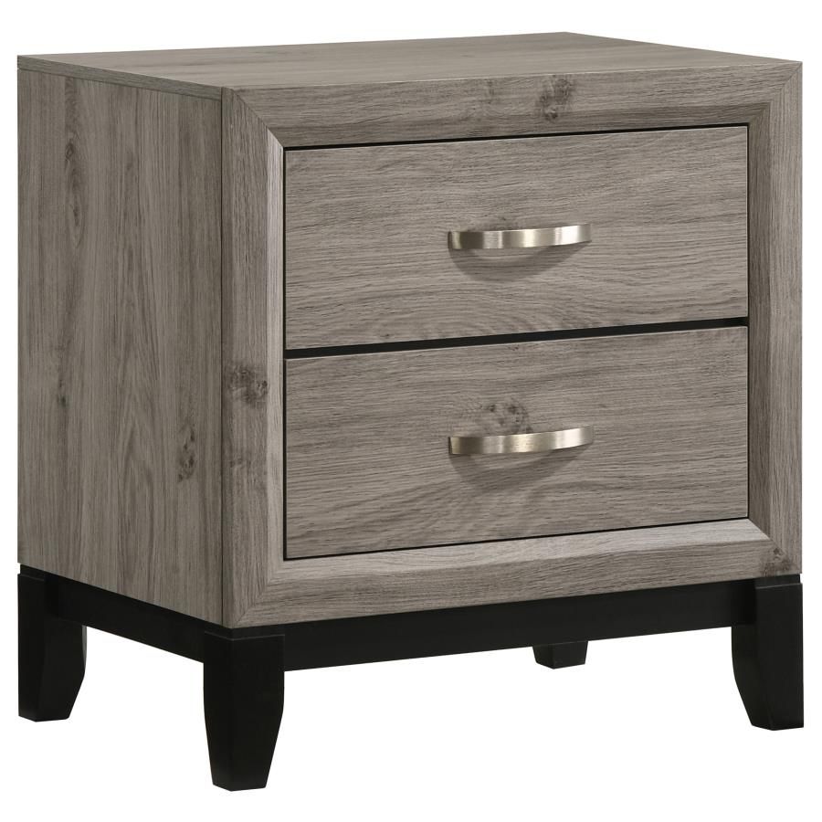 Valen 2-drawer Nightstand Bedside Table Light Taupe