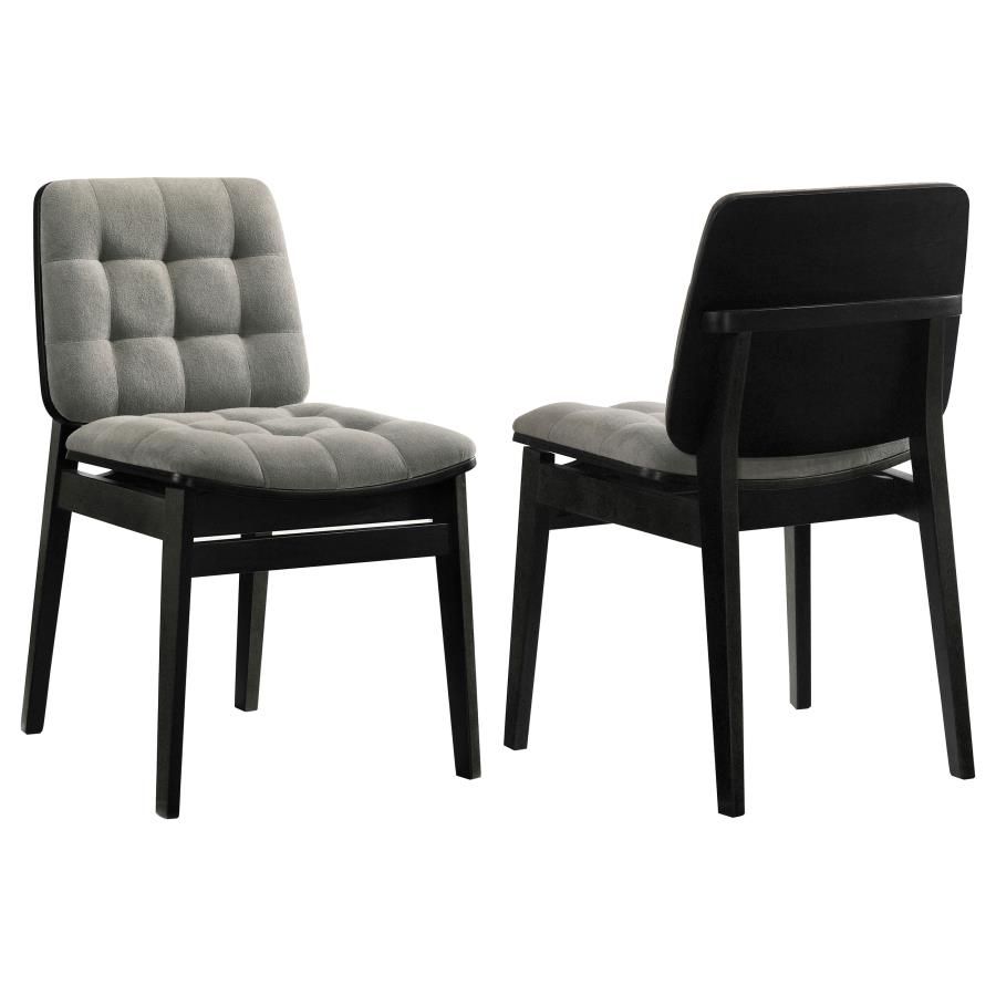 Redbridge Upholstered Side Chair Grey and Black (Set of 2)