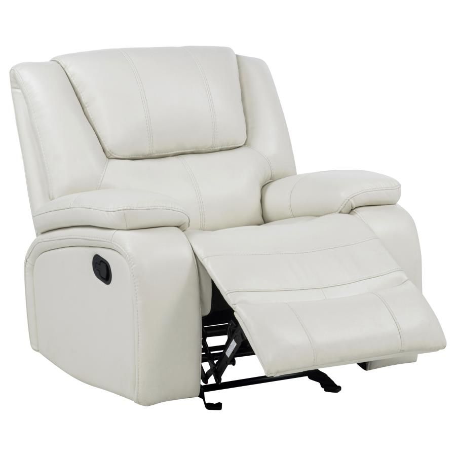 Camila Upholstered Glider Recliner Chair White
