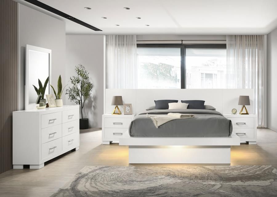 Jessica 5-piece Queen LED Bedroom Set Snow White (202990Q-S5P)