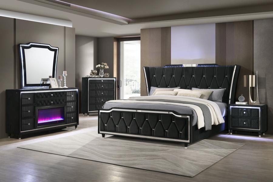 Lorient 5-piece Queen Bedroom Set Black (223161Q-S5B)